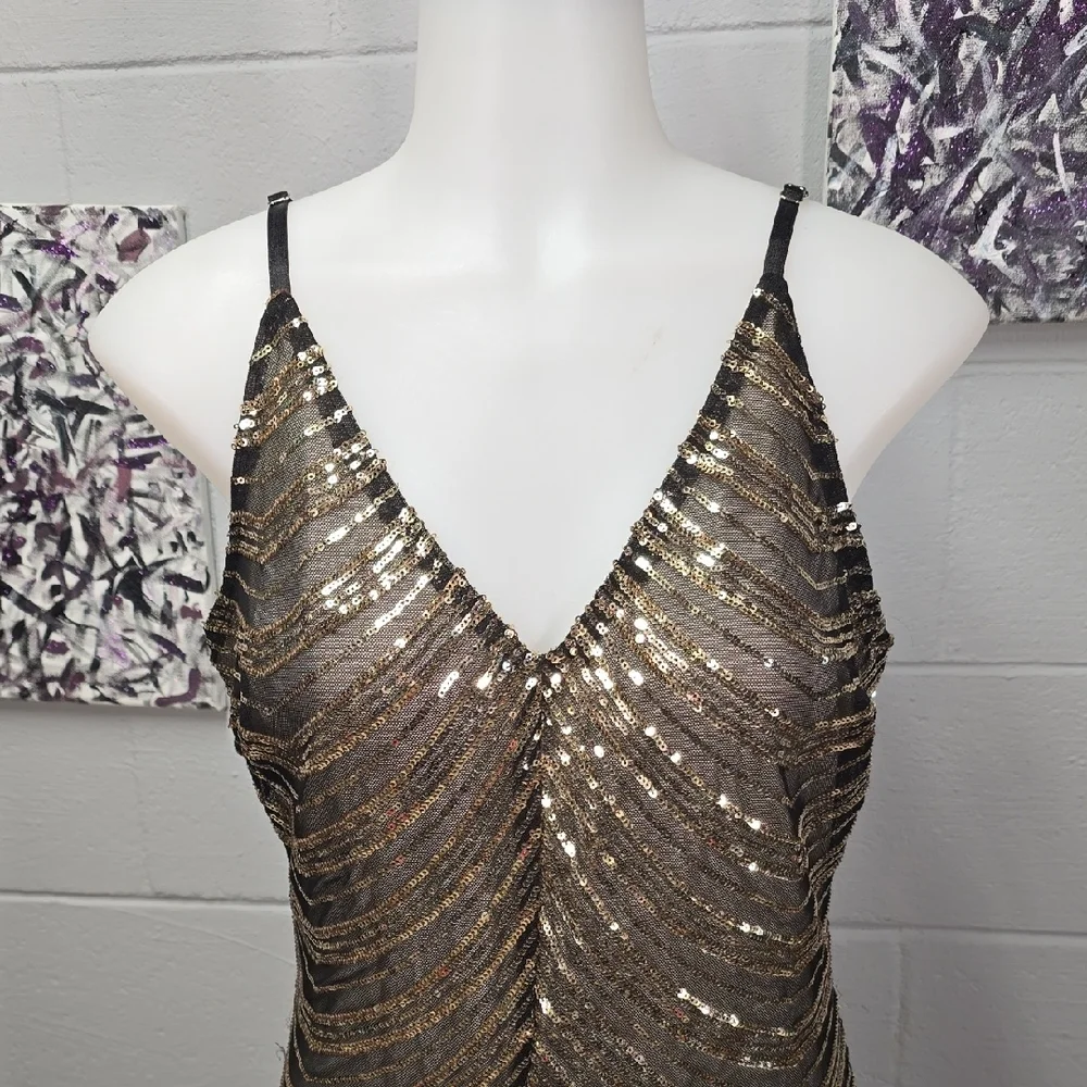 Fashion Nova Black and Gold Dress - Picture 2 of 12